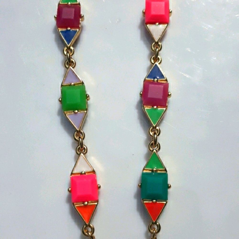 Geometric Neon Gold Necklace - Picture 5 of 5